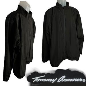 Tommy Armour Golf Jacket Men's XXL Long Sleeve Full Zip Black Windbreaker Jacket